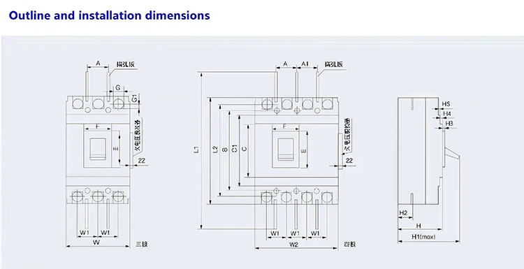 630A AC Magnetic Trip Circuit Breaker
